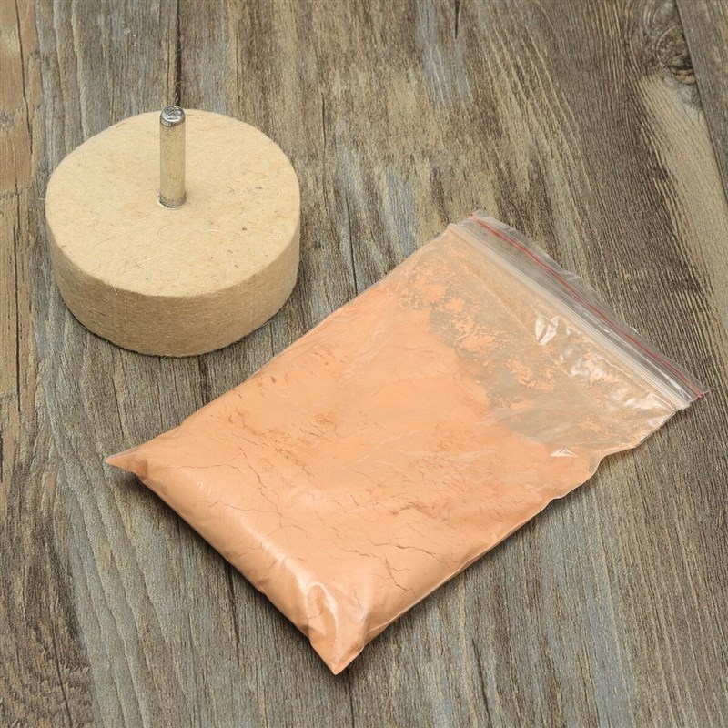 汽车玻璃抛光套装 50g粗(淡红色)抛光粉+5cm羊毛轮]