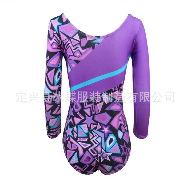 LIUHUO竞技服健美体操艺术大众啦啦操表演比赛技巧服紫色BD979