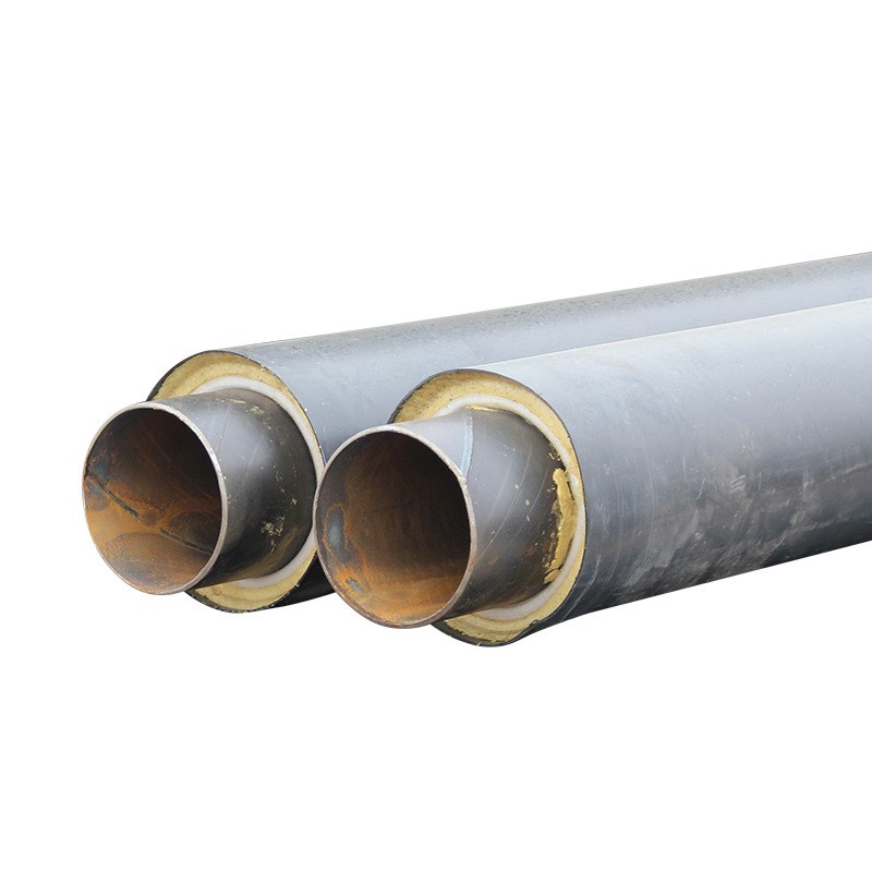 黑夹克聚氨酯保温管预制地埋暖气聚乙烯螺旋钢管热力直埋发泡管道