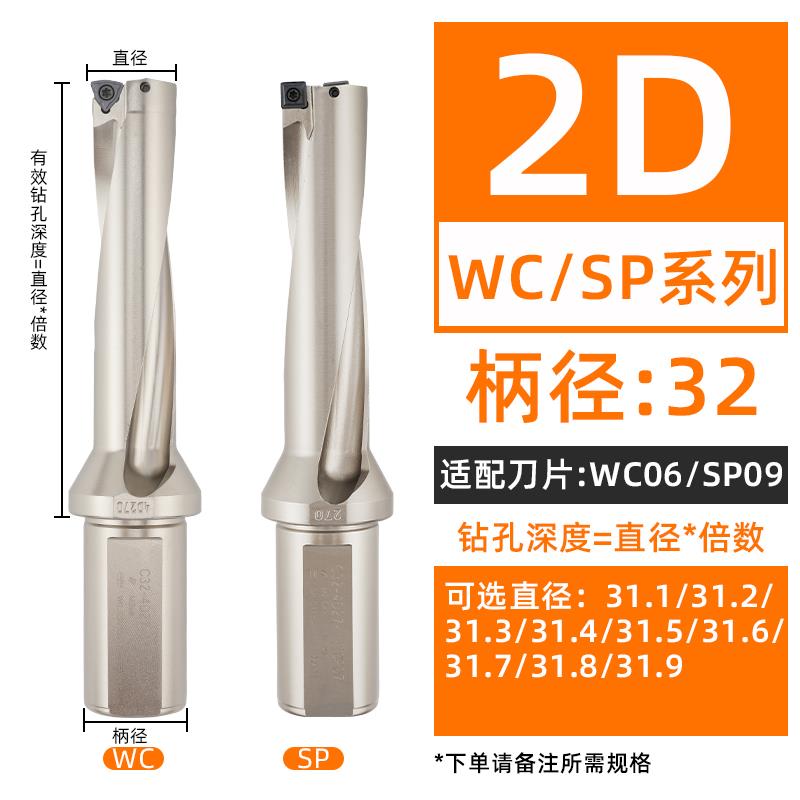 非标小数点U钻WC/SP型钻暴力钻喷水钻2D3D4D5D定制加长深孔钻头