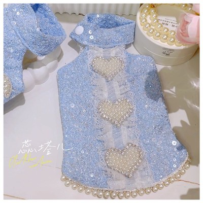 狗狗衣服超小体马尔济斯约克夏公主裙亮I片礼服比熊泰迪蓬蓬裙背