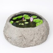 创意仿石头盆景鱼缸铜钱草水培花盆大号水养碗莲睡莲无孔非陶瓷