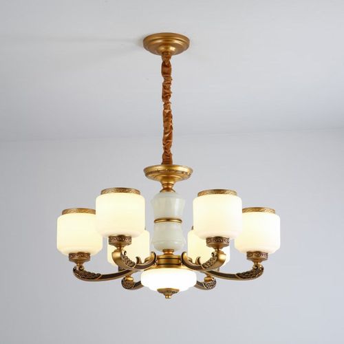 锌合金新中式客厅别墅吊灯现代简约复式楼大定做工程大轻奢