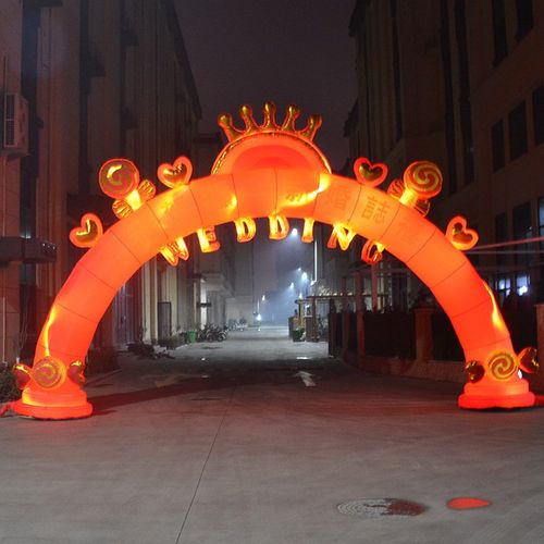 灯光新款婚庆充气拱门开业庆典气模婚礼道具彩虹门气拱门结婚夜光