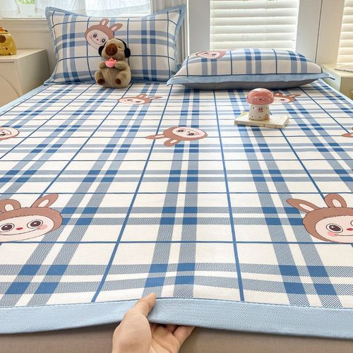 2025新款夏季冰丝凉席三件套学生宿舍单人夏天麻草席软垫子可机洗