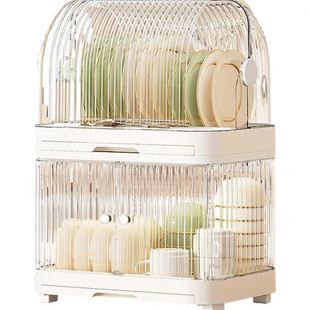 厨房收纳碗柜多层碗碟防尘沥水架碗架餐具收纳架家用组合沥水碗架