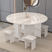 圆形餐桌伸缩小户型桌椅吃饭桌子