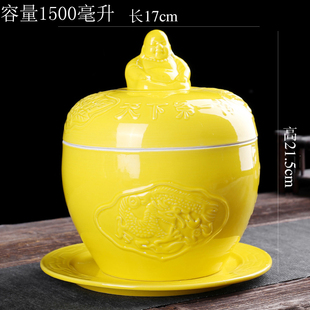 陶瓷佛跳墙炖盅隔水蒸汤煲燕窝海参大号份罐带端盘