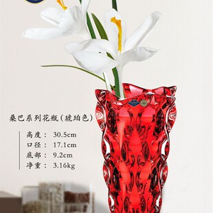 捷O红色器家居饰品欧式风格水养水晶插瓶