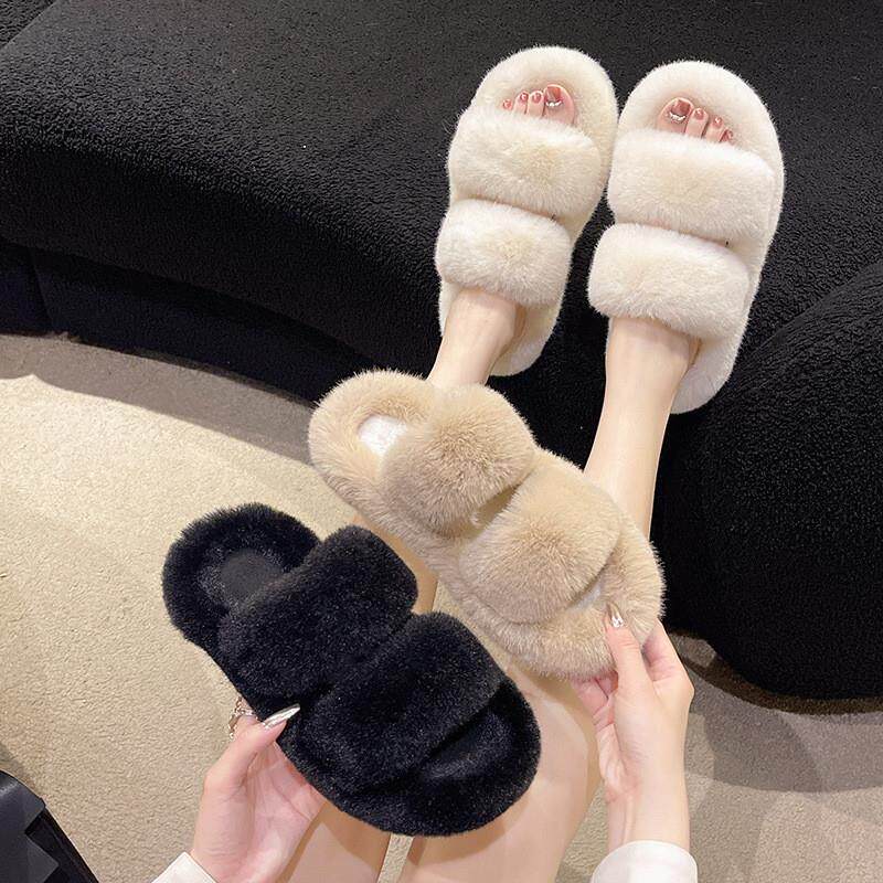 新货漏脚趾头棉拖鞋女生冬