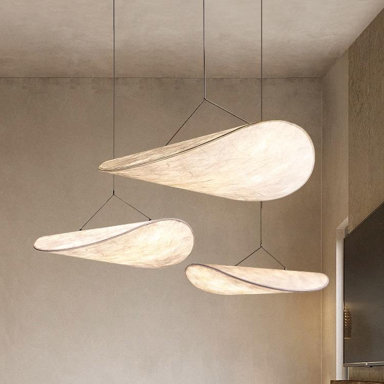 新中式蚕丝客厅吊灯2024新款设计师侘寂风民宿茶室吧台餐厅复古灯