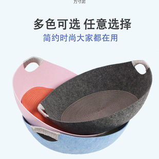 猫窝猫舍垫子可拆洗宠物窝四季 春夏季 通用猫床猫咪用品毛毡窝猫锅