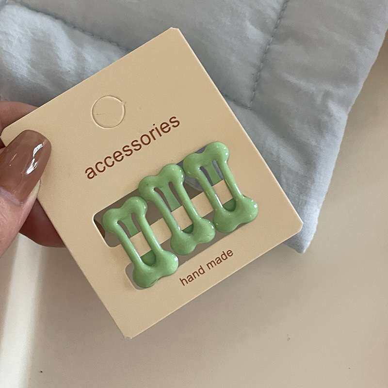 狗骨头发夹BB夹套装日常百搭女童奶油宝宝前额刘海碎发侧边夹