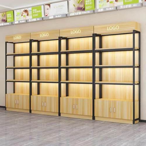超市货架展示陈列架化妆品展示架橱窗商品展柜落地自由组合展示柜