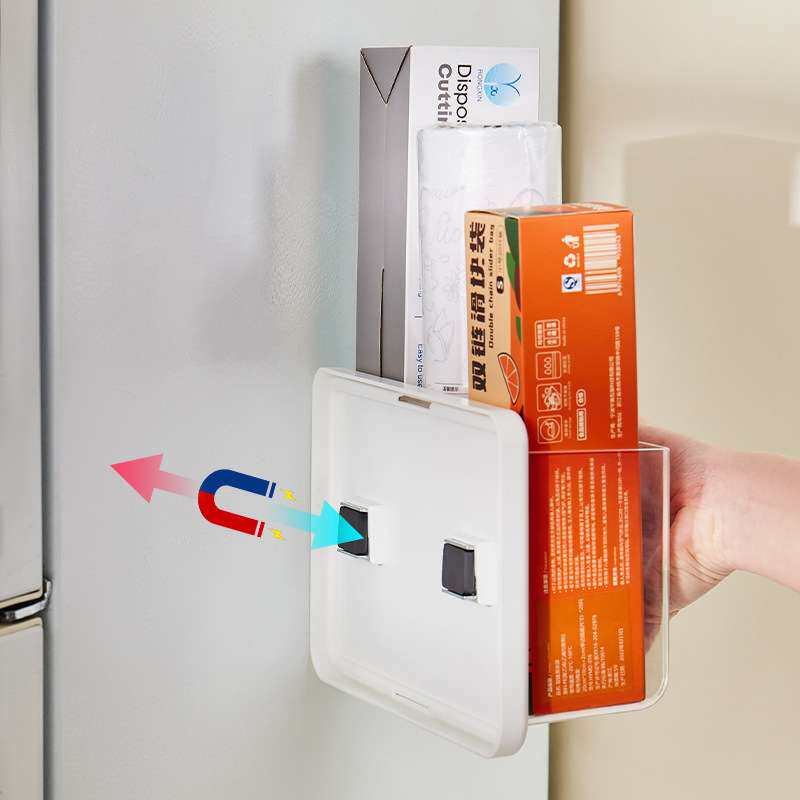 擀面垫收纳盒多功能保鲜膜置物盒冰箱侧边磁吸壁挂超强承重可
