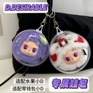 王鹤棣同款DESIRABLE水果小D派对娃包圆形透明包外出溜娃保护套挂