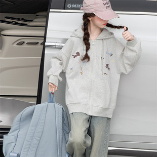 女童外套春装2026新款大童女孩韩系连帽卫衣春季上衣儿童早春穿搭