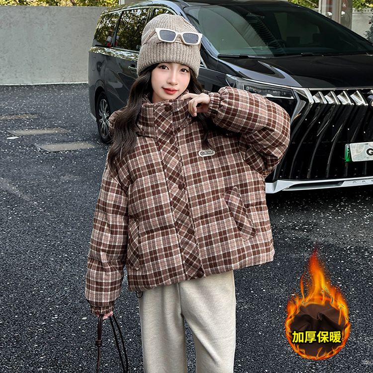 【送运费险】格子加厚羽绒棉服