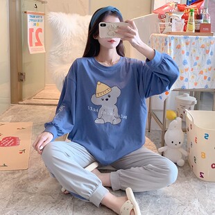 春秋大码孕妇睡衣纯棉产后哺乳月子服9月份10怀孕期套装吸汗外出3