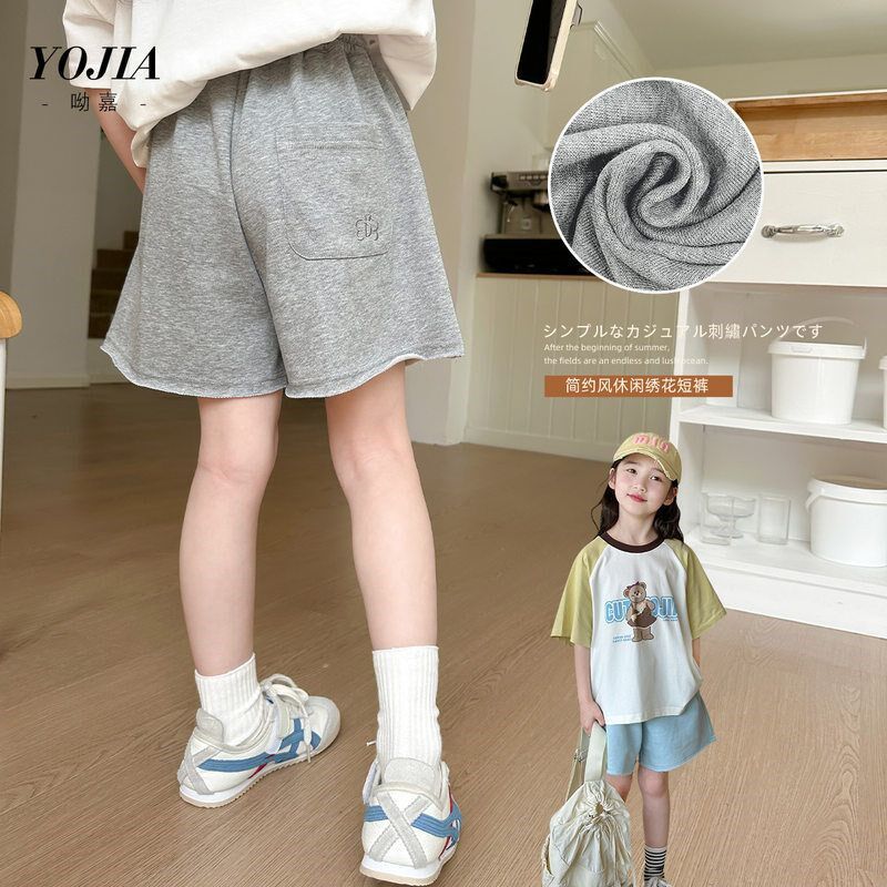 YOJIA女童短裤夏装2025新款休闲百搭小女孩五分裤夏裤儿童装裤子