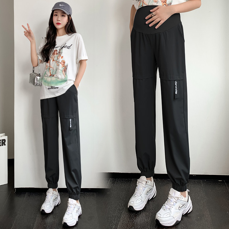 新款小个子孕妇运动裤夏季薄款冰丝裤宽松束脚夏装九分哈伦工装裤,孕妇装/孕产妇用品/营养,孕妇休闲裤,淘宝优惠券,粉丝福利购,淘宝优惠卷