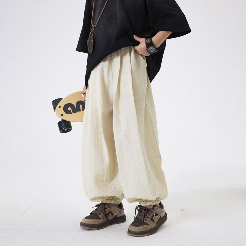 男童夏季户外运动冰丝防蚊裤2025新款小学生儿童夏装宽松薄款裤子