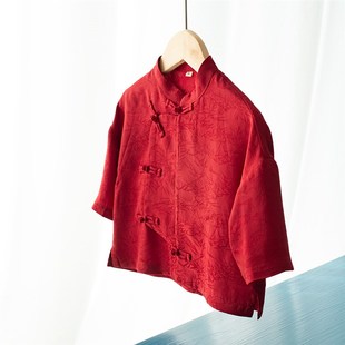 男童唐装红色周岁礼服男宝平时可穿帅气中国风中秋节汉服男装儿童