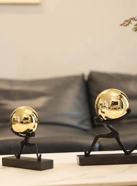 现代轻奢客厅电视柜书柜玄关办公D室艺术抽象人物摆件乔迁装饰品