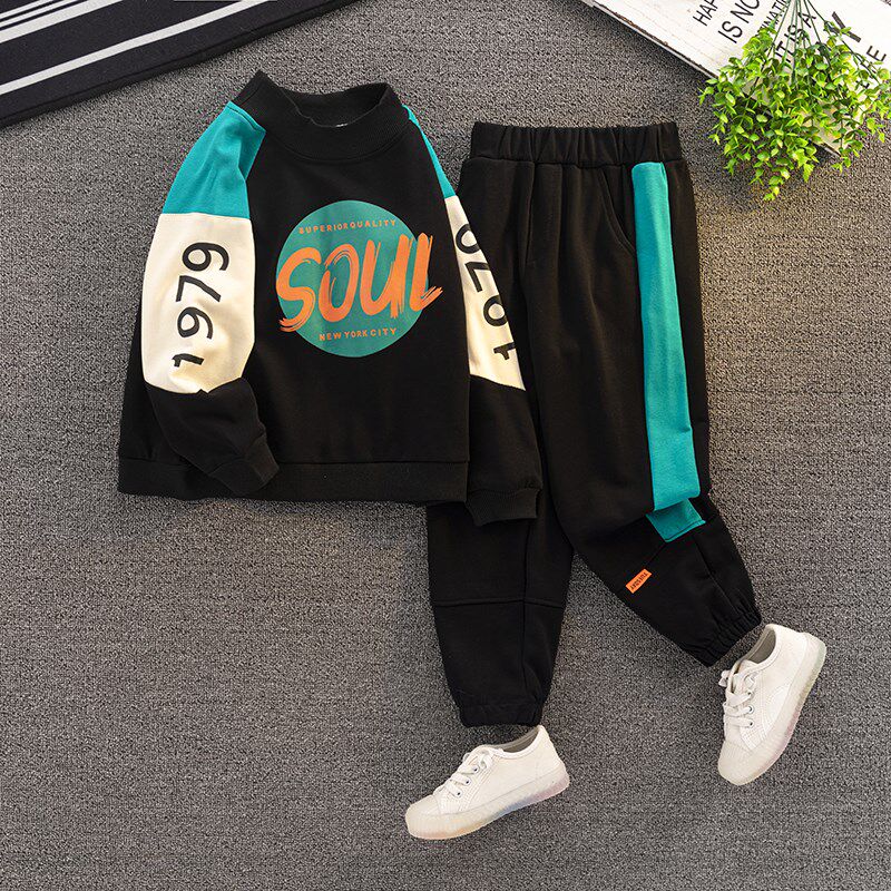 儿童装5男童春秋装中童11卫衣套装7春季运动13大童男装15岁男孩潮