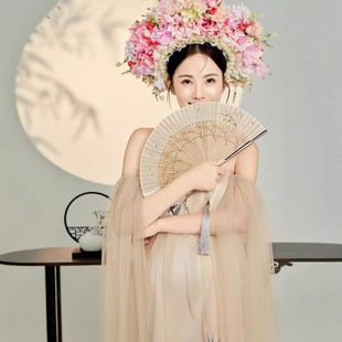 新中式晨袍新娘敬酒服订婚礼服一字肩国风复古长裙超仙气质连衣裙