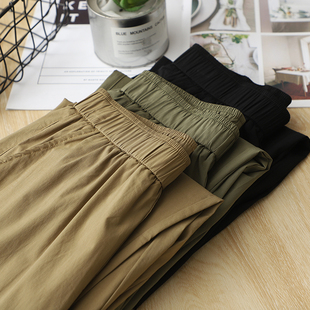 夏装薄款柔软纯棉韩版哈伦裤潮2023夏装新款直筒显瘦休闲九分裤女