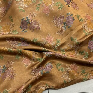 宋锦缎提花真丝香l云纱布料中国风旗袍衬衫短袖洋装裤子布料3