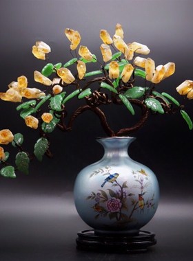 天然水晶招财树红玉髓店铺客厅摇钱装饰礼品开业乔迁结婚家居摆件