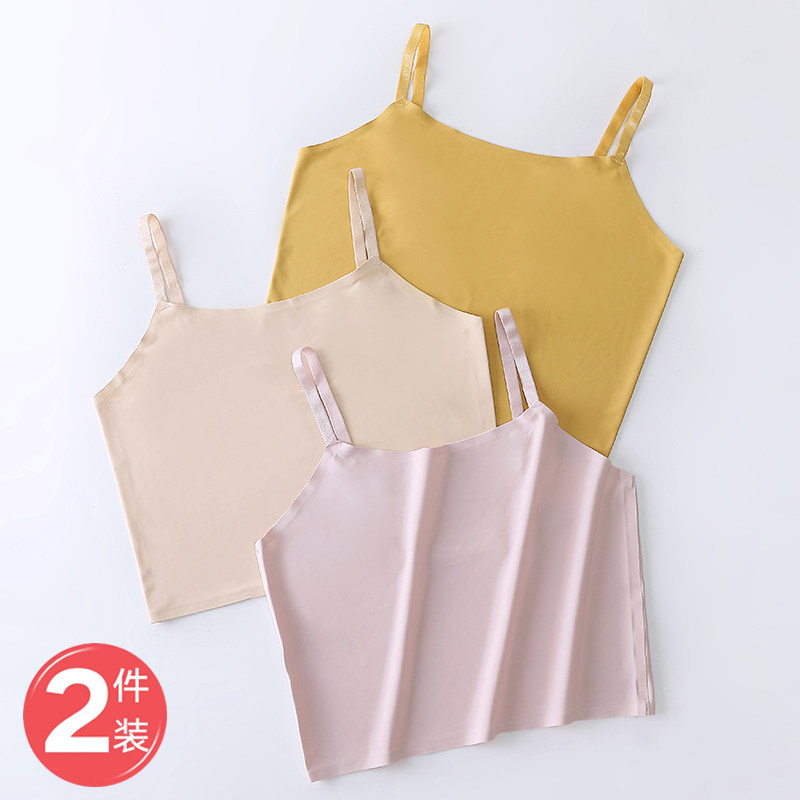 粉色美背吊带抹胸防走光内搭薄款背心大码内衣裹胸女夏季短款无痕
