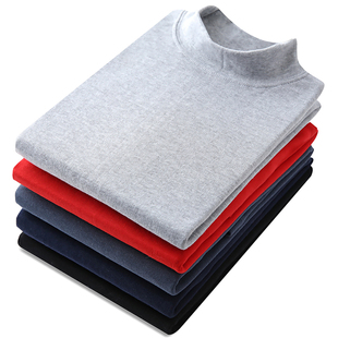 秋冬中老年男女士纯棉全棉中领高领低领圆领单件秋衣内衣上打底衫