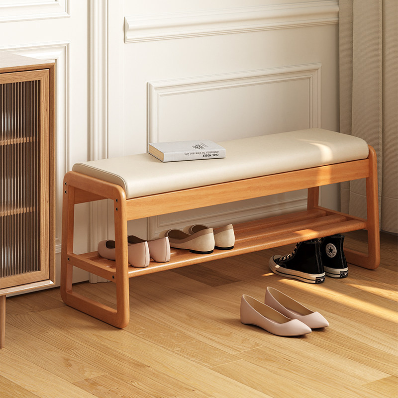 全实木换鞋凳门口家用可坐式软包鞋柜坐凳一体进门鞋架入户穿鞋凳,住宅家具,换鞋凳,淘宝优惠券,粉丝福利购,淘宝优惠卷