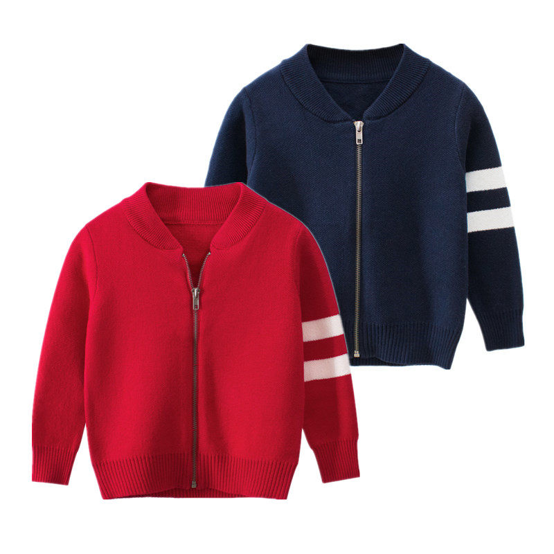 男童纯棉毛衣外套儿童针织拉链衫宝宝21新品秋装洋气开衫韩版休闲