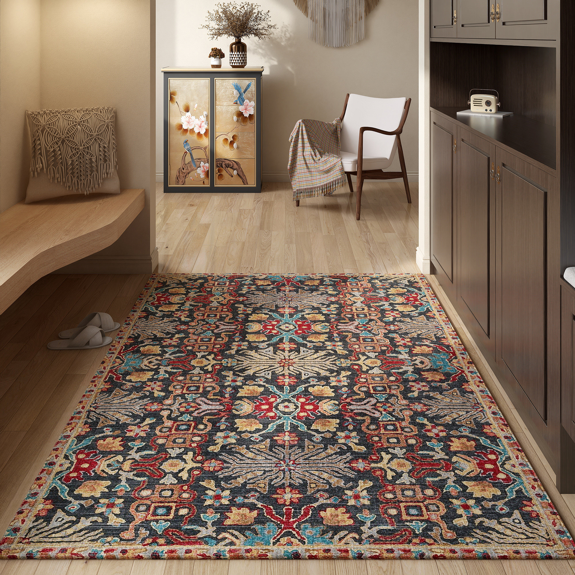 欧式复古入户门地垫进q门门垫高端定制家用地毯可裁剪防滑玄关脚