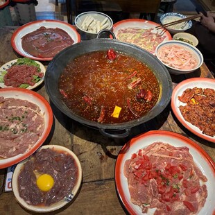 商用免治铸铁地摊火锅锅小锅传统老式铁锅汤红汤市井火锅锅