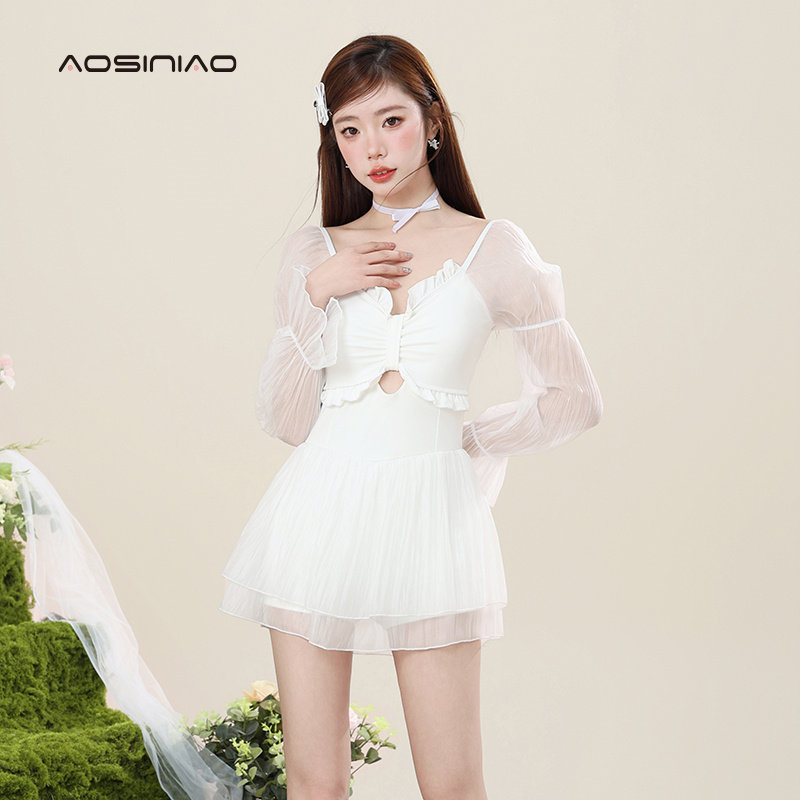 连体泳衣女夏季g2023新款爆款高级感保守显瘦网红风裙式长袖游泳,运动/瑜伽/健身/球迷用品,连体泳衣,淘宝优惠券,粉丝福利购,淘宝优惠卷