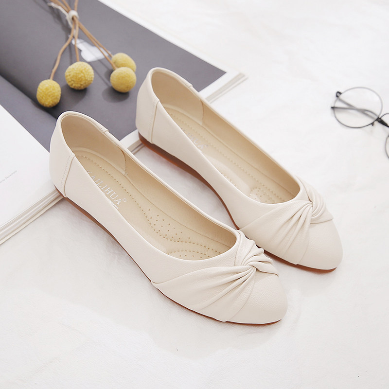 单鞋女鞋子2024新款春秋浅口豆豆鞋G百搭妈妈鞋软底软皮防滑平底,女鞋,浅口单鞋,淘宝优惠券,粉丝福利购,淘宝优惠卷