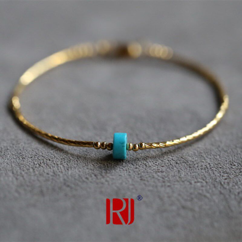 后花园的白日梦丨天然绿松石9UK细手镯手链