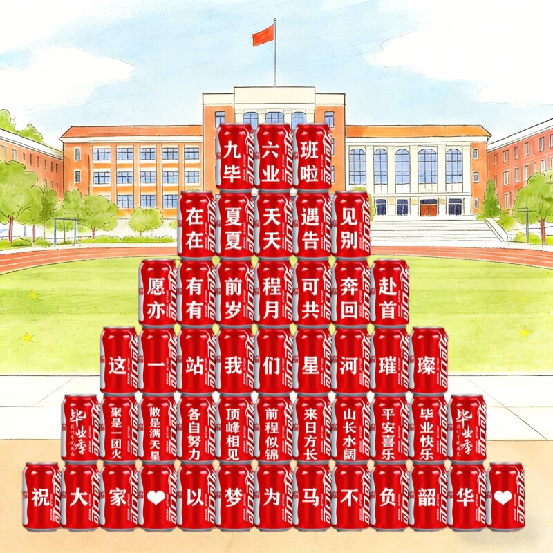毕业可乐定制刻字易拉罐送学生同学幼儿园小学毕业典礼季礼物订制