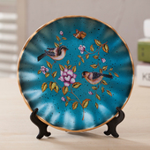 欧式 复古盘子创意家居客厅玄关酒柜圆盘现代装 饰品送闺蜜结婚