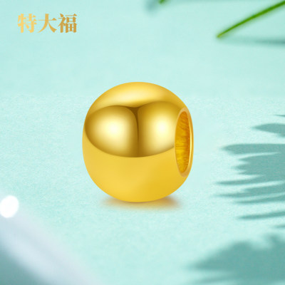 特大福光面珠足金999小金珠圆珠
