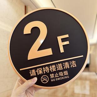 亚克力楼层标识牌数字指示牌家用酒店商场小区楼栋牌索引贴门牌号