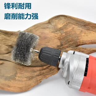 电动钢丝刷头金属打磨头除锈木雕根雕打磨抛光刷铁丝带柄不锈钢刷
