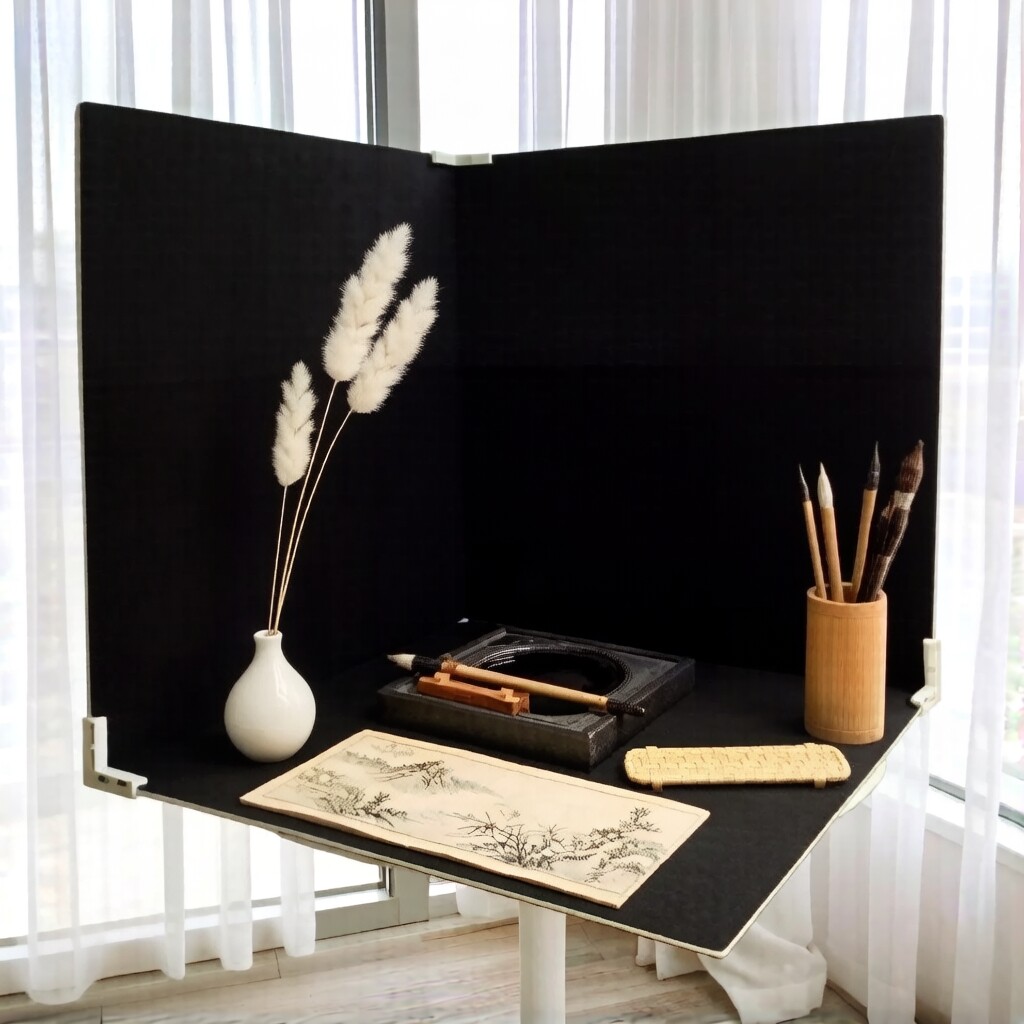 黑色拍照背景板植绒布吸光板pvc拍摄道具不反光摄影板纯黑背景布