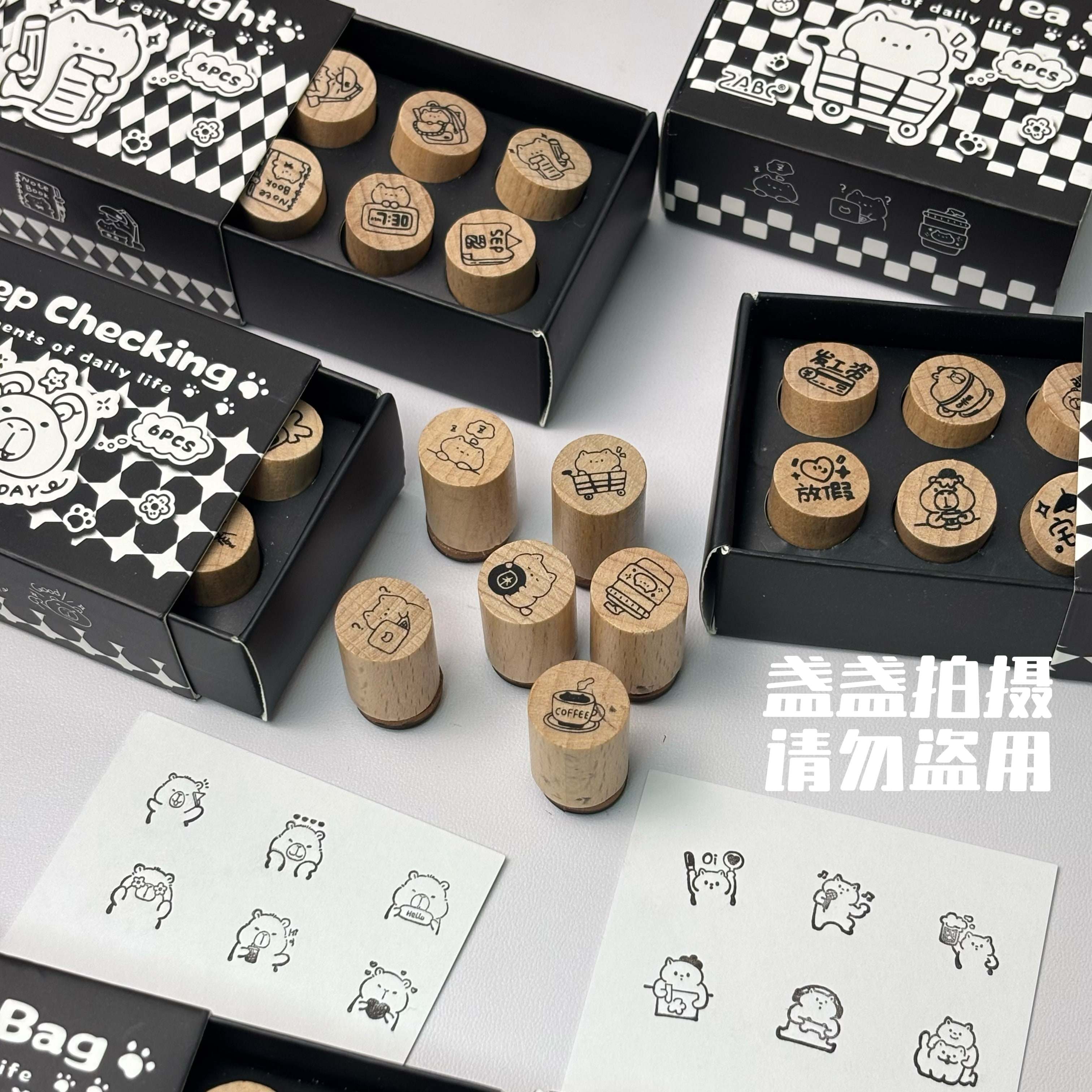 送印泥！平价可爱日常小圆章套装图片