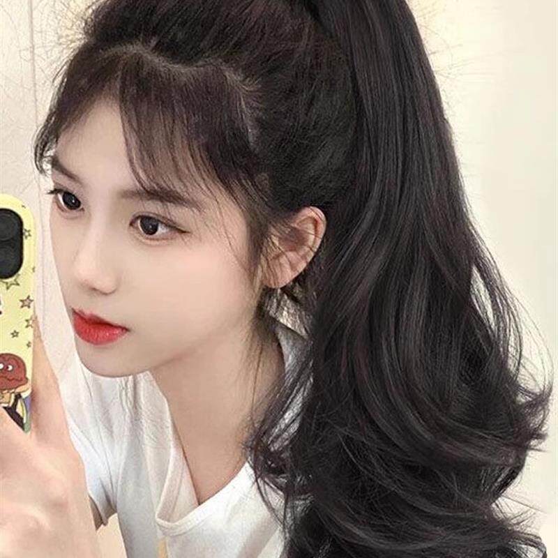 马尾假发女抓夹长发真高马尾网红卷发假马尾蓬松可扎假辫子